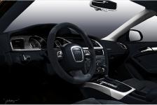 перетяжка салона Audi A5 кожа, алькантара